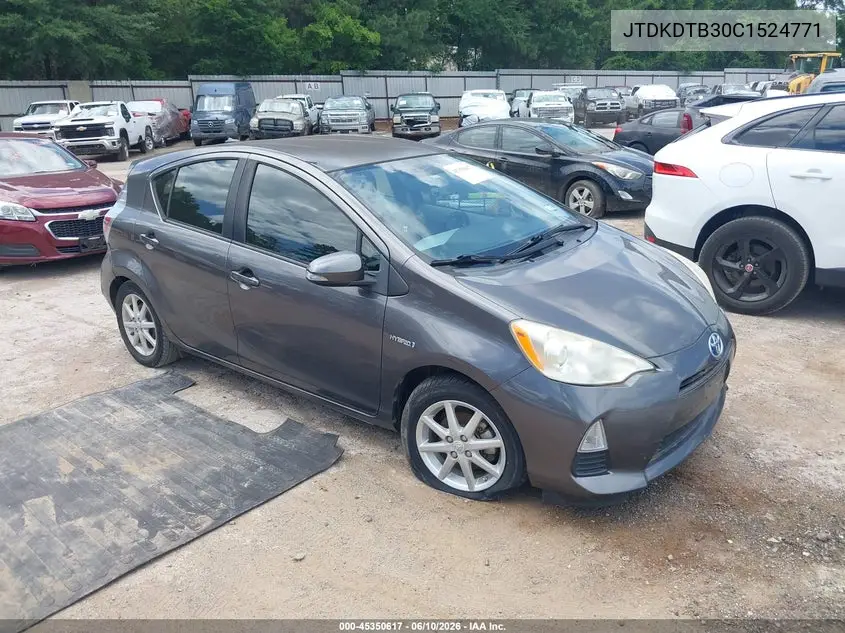 2012 Toyota Prius C Three VIN: JTDKDTB30C1524771 Lot: 45350617