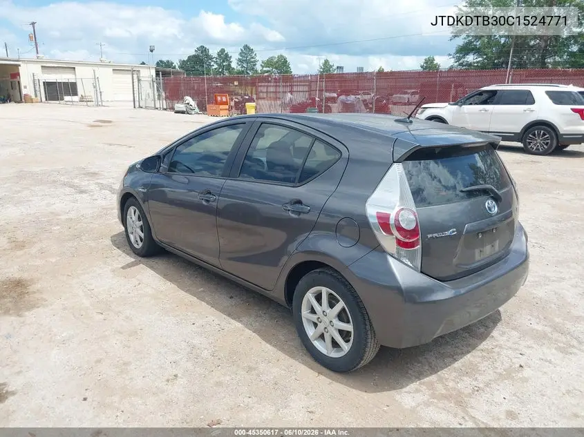 2012 Toyota Prius C Three VIN: JTDKDTB30C1524771 Lot: 45350617