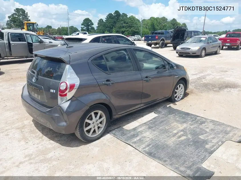 2012 Toyota Prius C Three VIN: JTDKDTB30C1524771 Lot: 45350617
