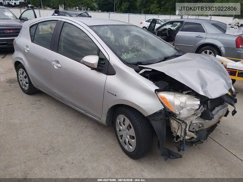 2012 Toyota Prius C Two VIN: JTDKDTB33C1022806 Lot: 45379396