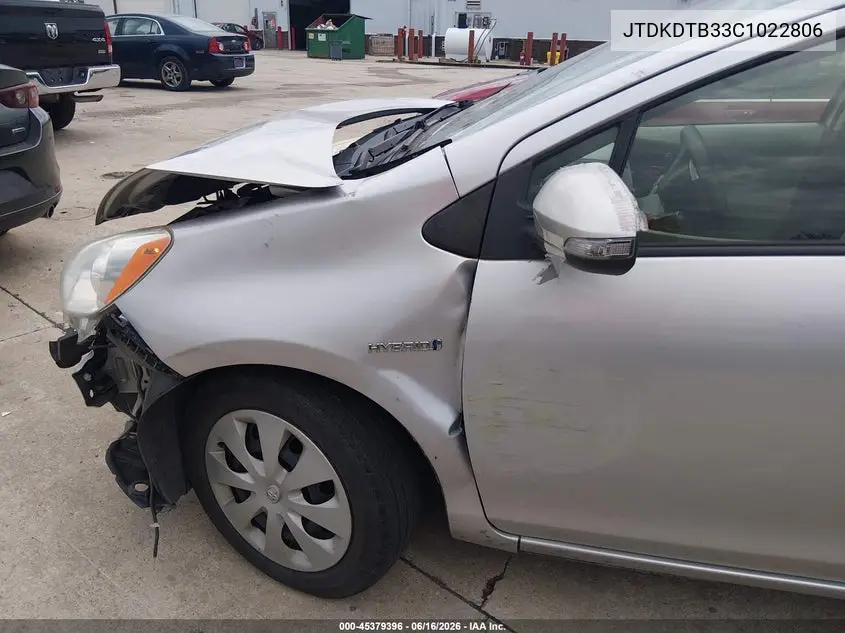 2012 Toyota Prius C Two VIN: JTDKDTB33C1022806 Lot: 45379396