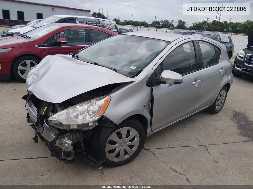 2012 Toyota Prius C Two VIN: JTDKDTB33C1022806 Lot: 45379396