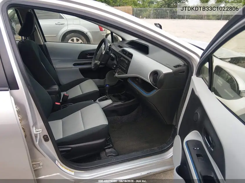2012 Toyota Prius C Two VIN: JTDKDTB33C1022806 Lot: 45379396