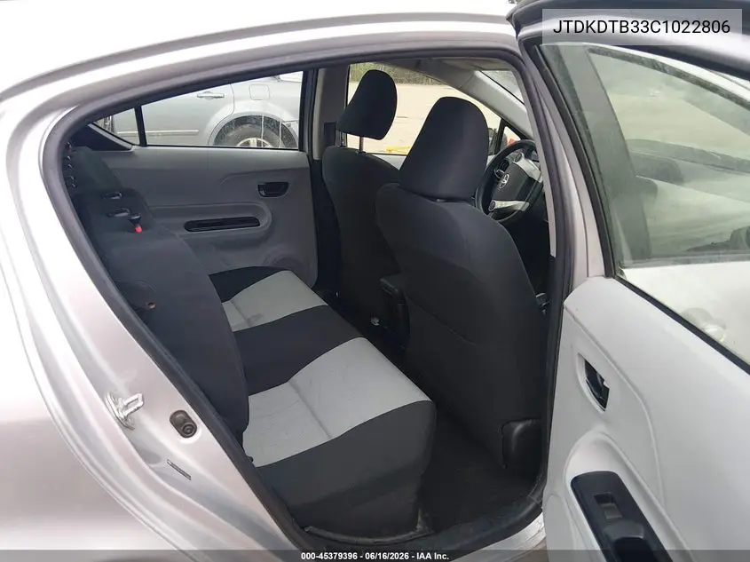 2012 Toyota Prius C Two VIN: JTDKDTB33C1022806 Lot: 45379396