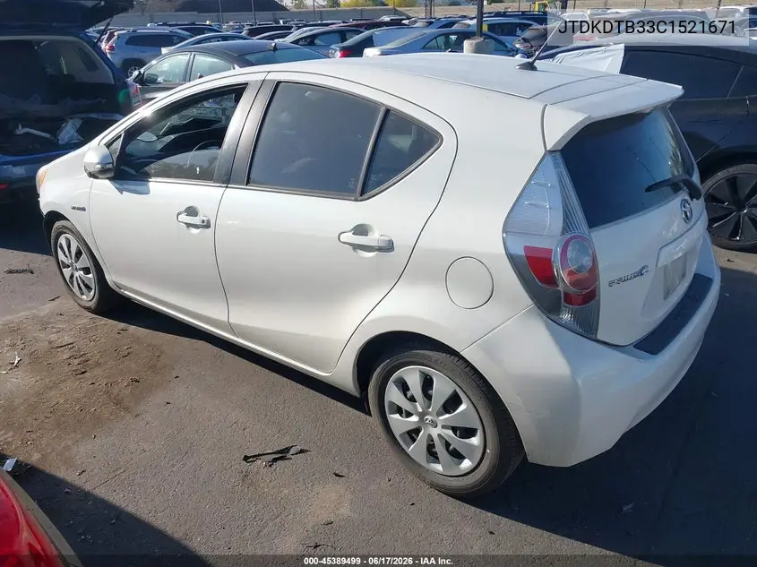2012 Toyota Prius C Two VIN: JTDKDTB33C1521671 Lot: 45389499