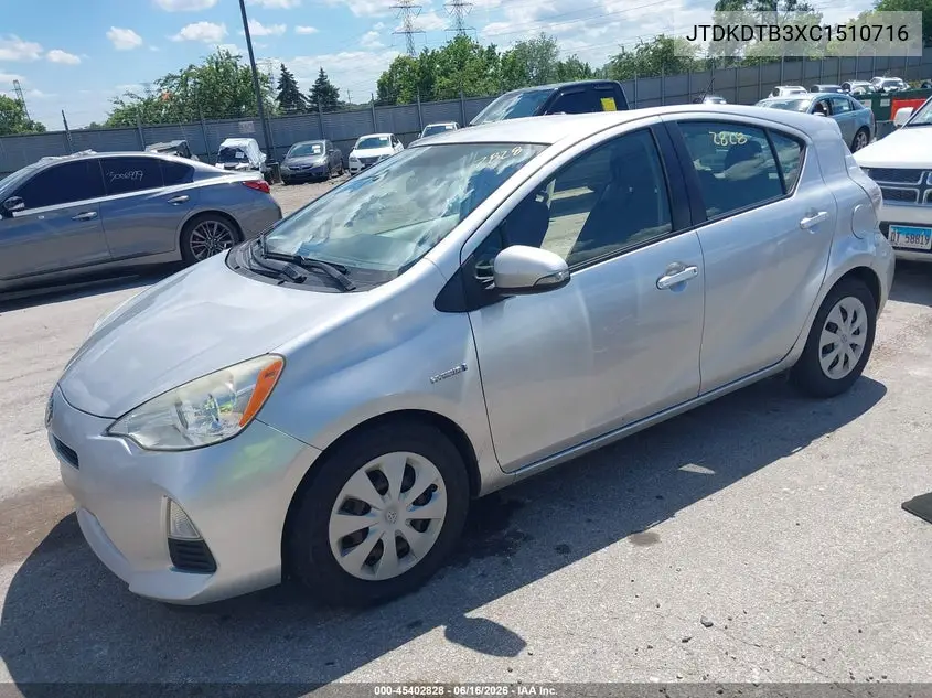 2012 Toyota Prius C Three VIN: JTDKDTB3XC1510716 Lot: 45402828