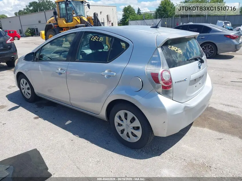 2012 Toyota Prius C Three VIN: JTDKDTB3XC1510716 Lot: 45402828