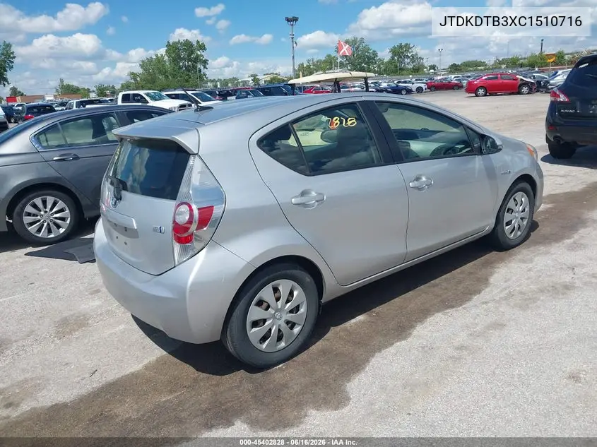 2012 Toyota Prius C Three VIN: JTDKDTB3XC1510716 Lot: 45402828