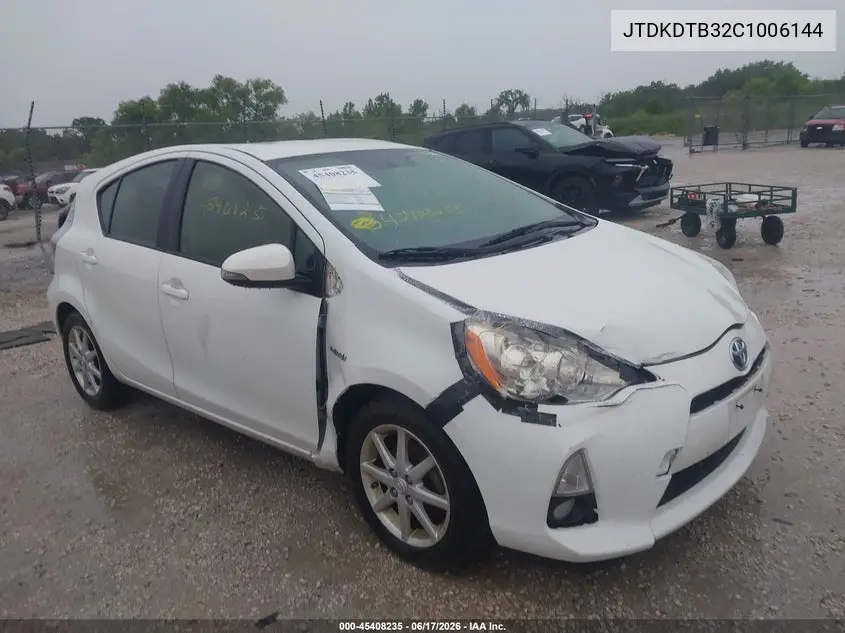 2012 Toyota Prius C Four VIN: JTDKDTB32C1006144 Lot: 45408235