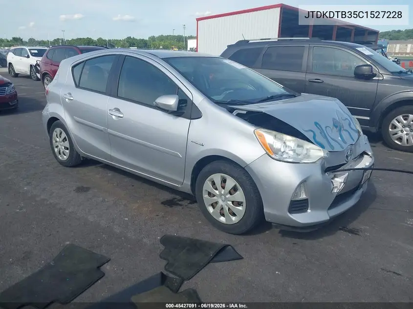 2012 Toyota Prius C Two VIN: JTDKDTB35C1527228 Lot: 45427091