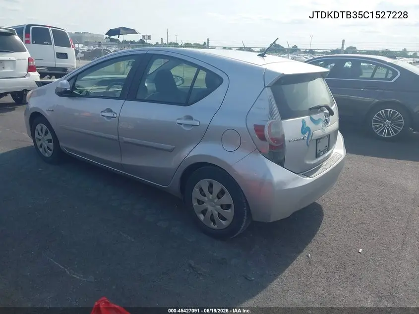 2012 Toyota Prius C Two VIN: JTDKDTB35C1527228 Lot: 45427091