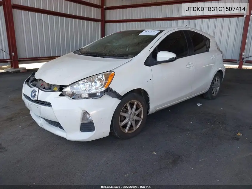 2012 Toyota Prius C Three VIN: JTDKDTB31C1507414 Lot: 45435470