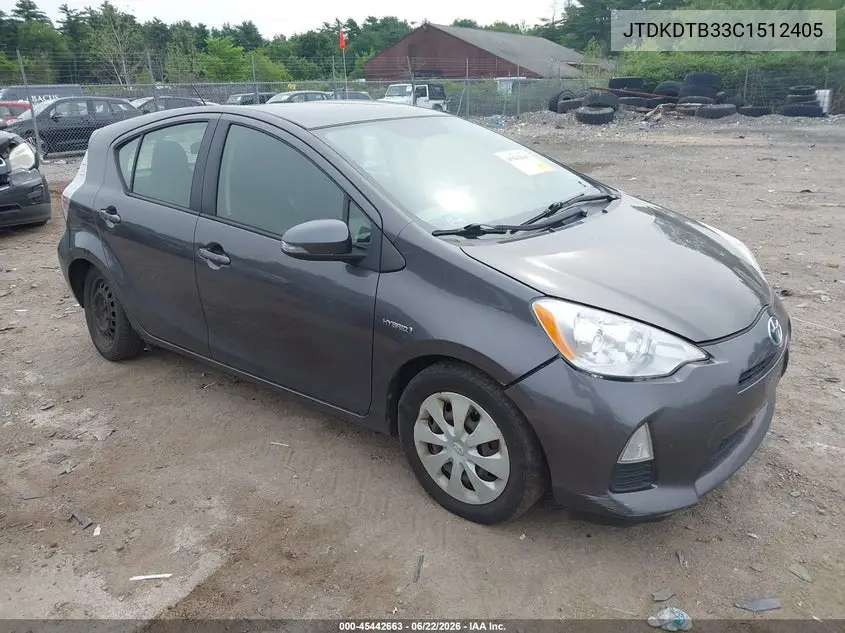 2012 Toyota Prius C Two VIN: JTDKDTB33C1512405 Lot: 45442663