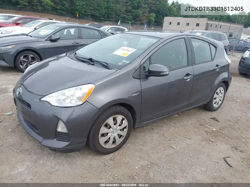 2012 Toyota Prius C Two VIN: JTDKDTB33C1512405 Lot: 45442663