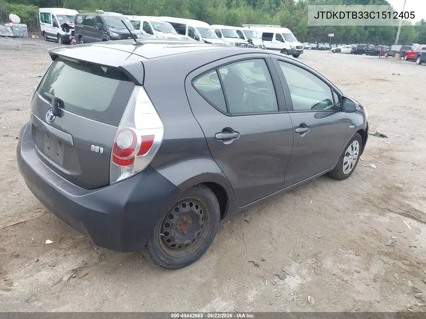 2012 Toyota Prius C Two VIN: JTDKDTB33C1512405 Lot: 45442663