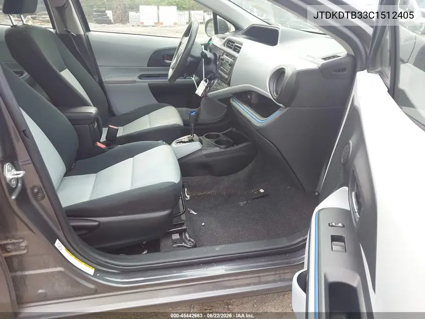 2012 Toyota Prius C Two VIN: JTDKDTB33C1512405 Lot: 45442663