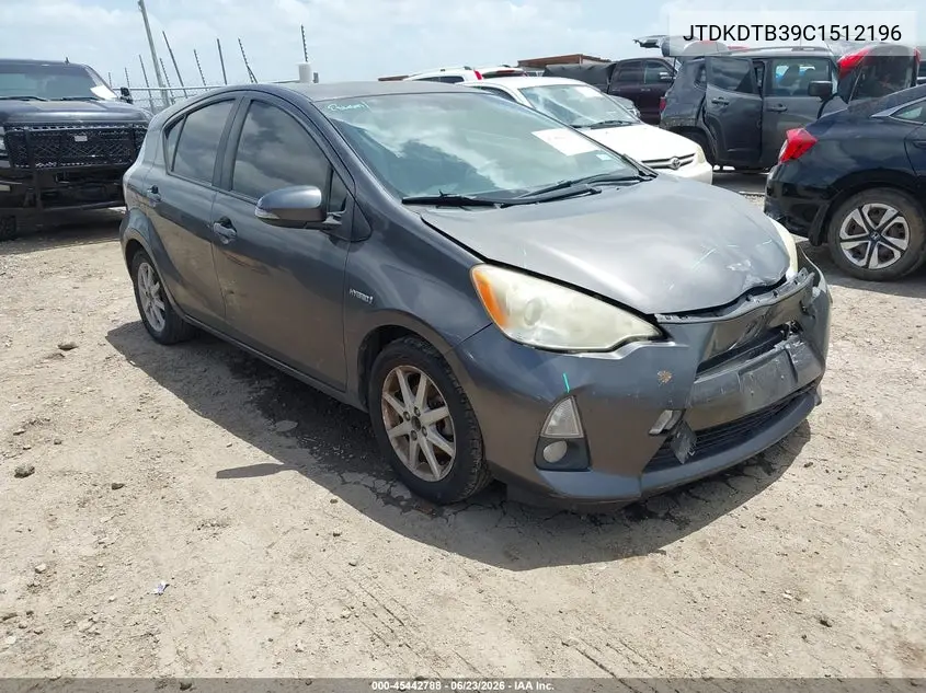 2012 Toyota Prius C Four VIN: JTDKDTB39C1512196 Lot: 45442788