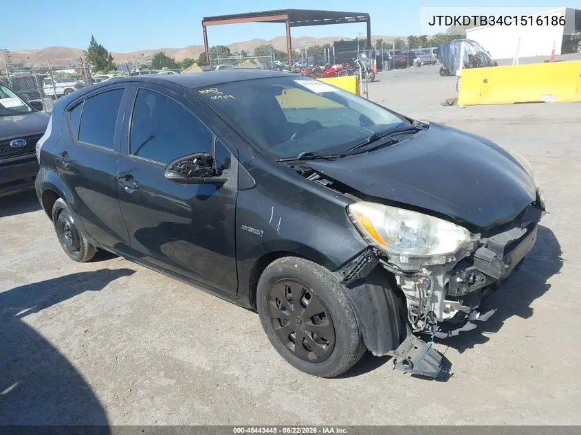 2012 Toyota Prius C One VIN: JTDKDTB34C1516186 Lot: 45443448