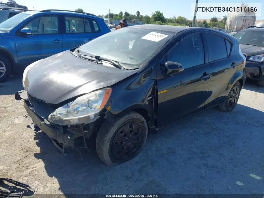 2012 Toyota Prius C One VIN: JTDKDTB34C1516186 Lot: 45443448