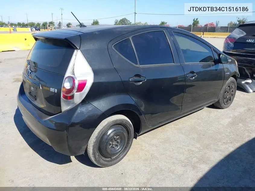 2012 Toyota Prius C One VIN: JTDKDTB34C1516186 Lot: 45443448