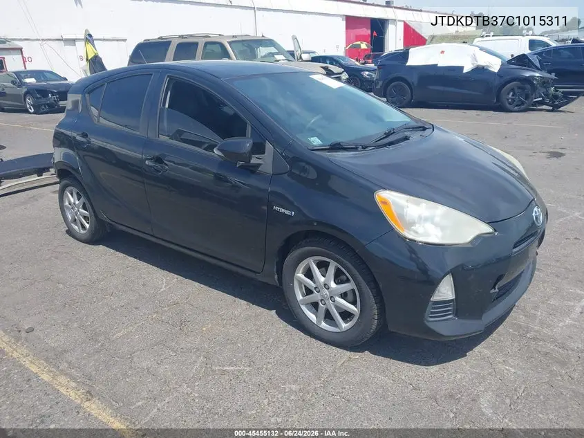 2012 Toyota Prius C Four VIN: JTDKDTB37C1015311 Lot: 45455132