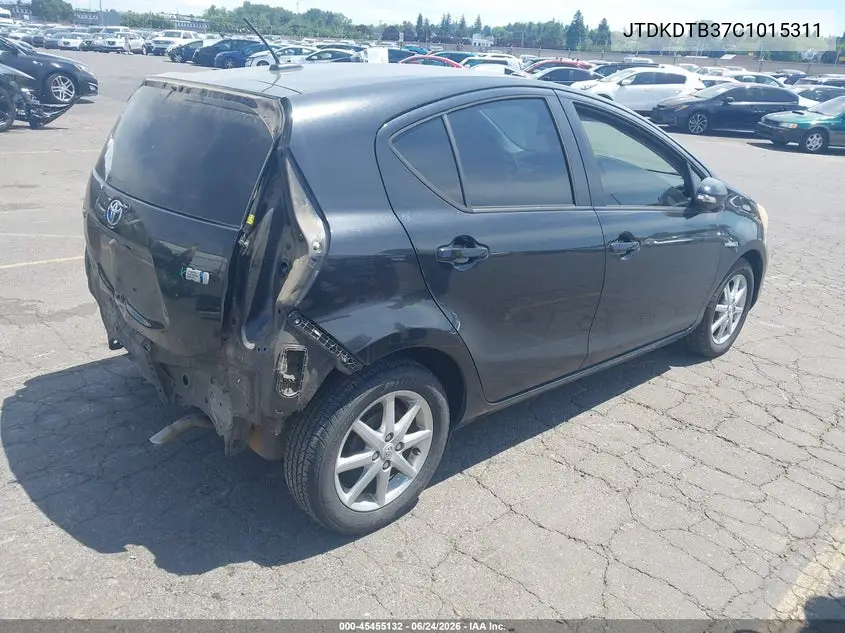 2012 Toyota Prius C Four VIN: JTDKDTB37C1015311 Lot: 45455132