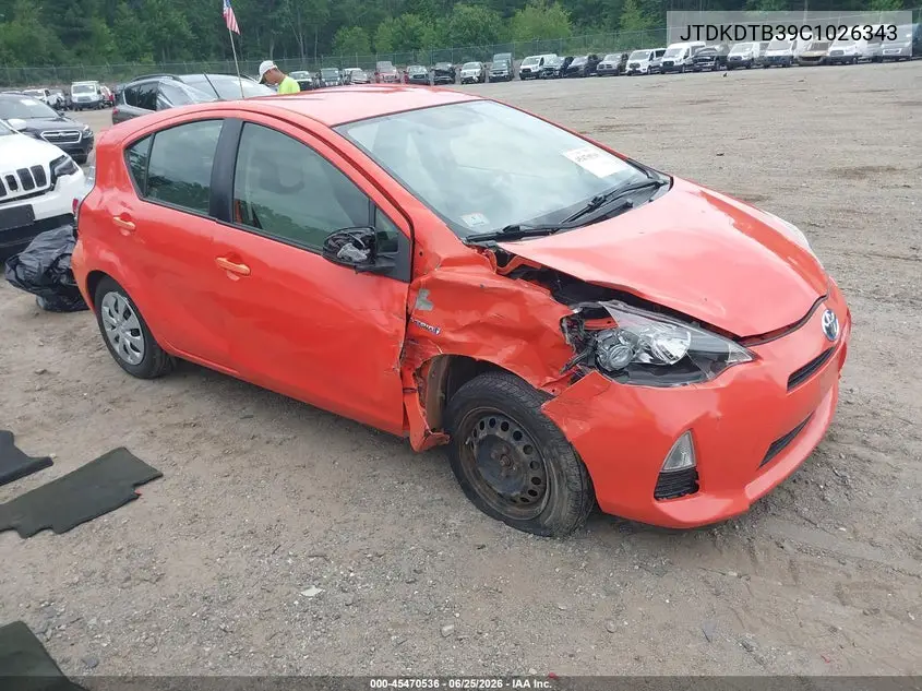 2012 Toyota Prius C One VIN: JTDKDTB39C1026343 Lot: 45470536