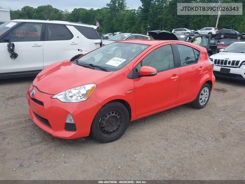 2012 Toyota Prius C One VIN: JTDKDTB39C1026343 Lot: 45470536