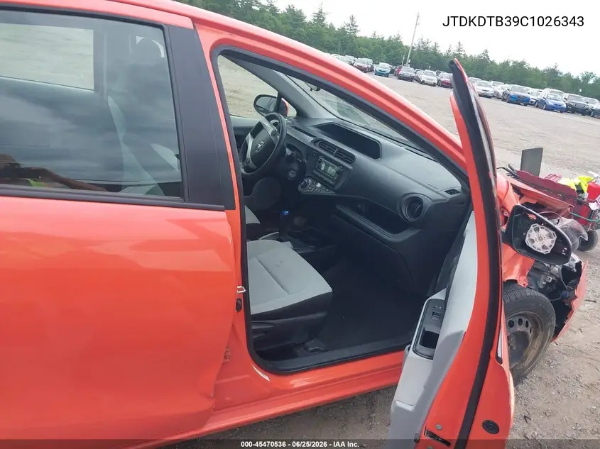 2012 Toyota Prius C One VIN: JTDKDTB39C1026343 Lot: 45470536
