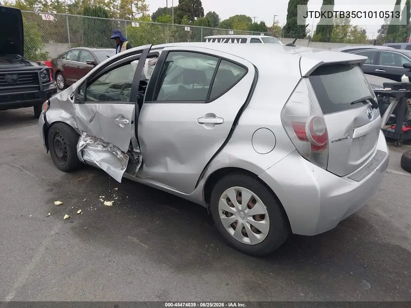 2012 Toyota Prius C Two VIN: JTDKDTB35C1010513 Lot: 45474039