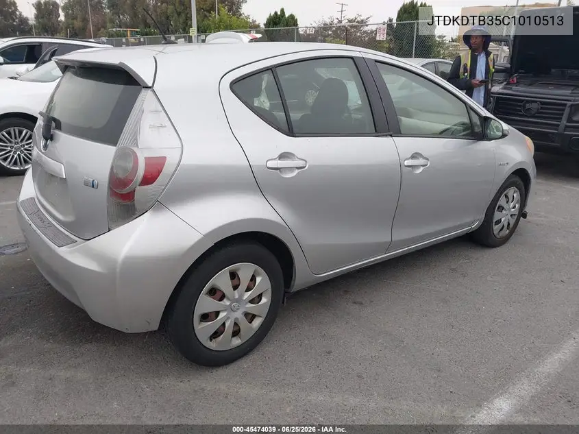 2012 Toyota Prius C Two VIN: JTDKDTB35C1010513 Lot: 45474039