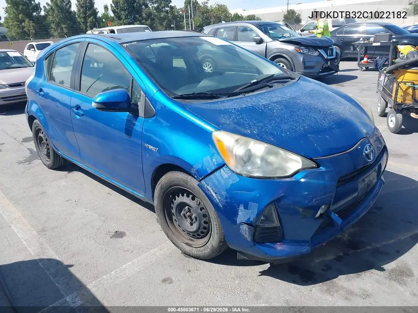 2012 Toyota Prius C One VIN: JTDKDTB32C1022182 Lot: 45503671