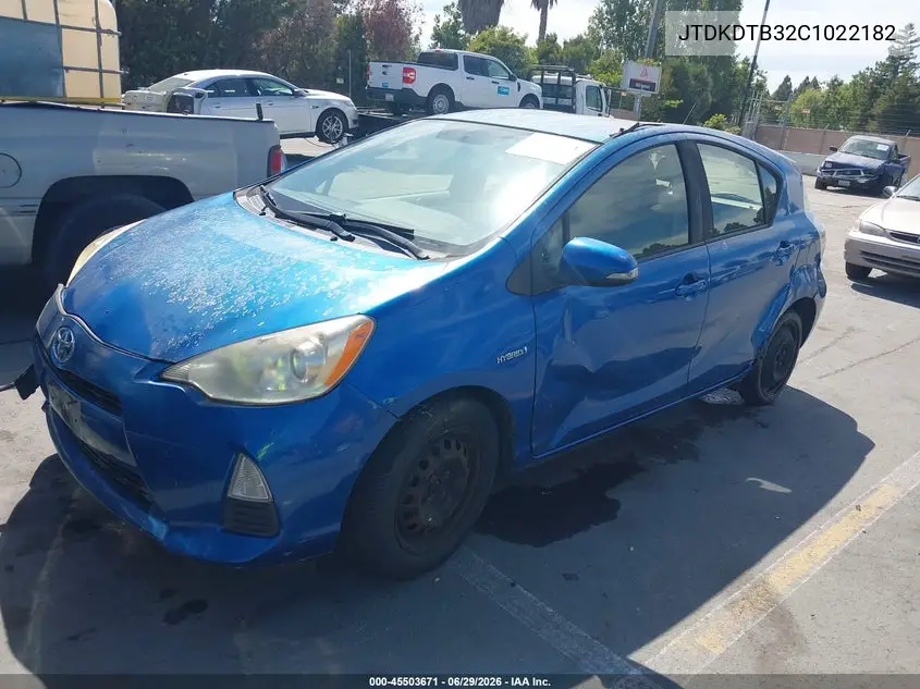 2012 Toyota Prius C One VIN: JTDKDTB32C1022182 Lot: 45503671