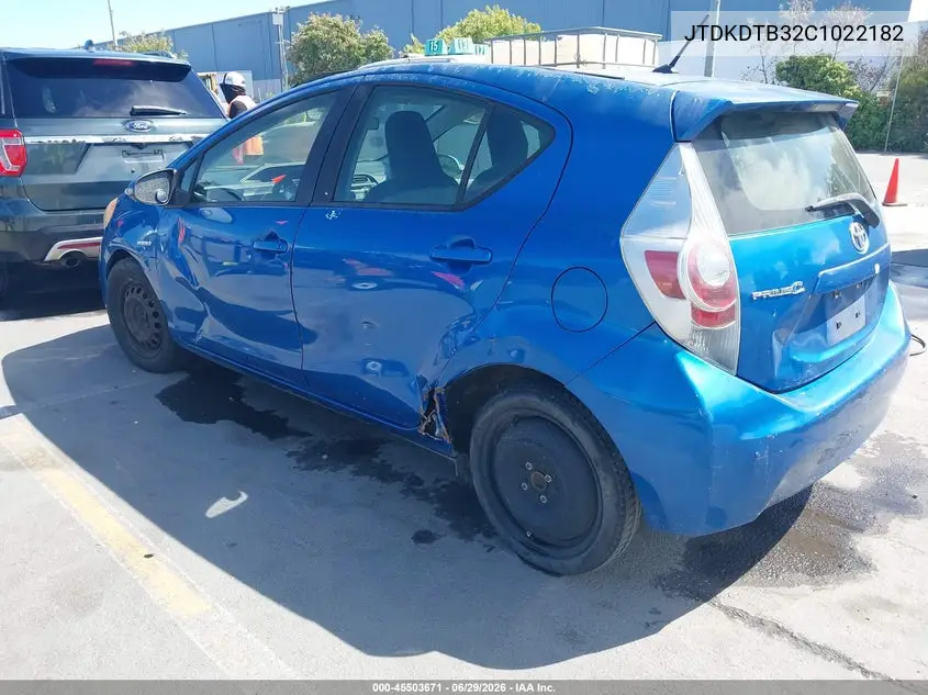 2012 Toyota Prius C One VIN: JTDKDTB32C1022182 Lot: 45503671