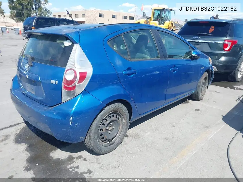 2012 Toyota Prius C One VIN: JTDKDTB32C1022182 Lot: 45503671