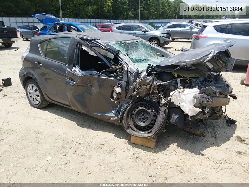 2012 Toyota Prius C Three VIN: JTDKDTB32C1513884 Lot: 45505922
