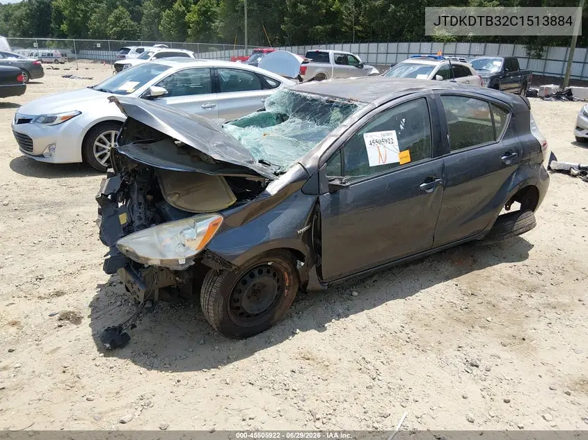 2012 Toyota Prius C Three VIN: JTDKDTB32C1513884 Lot: 45505922