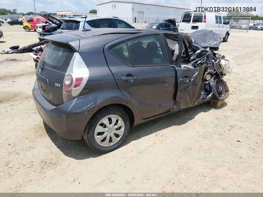 2012 Toyota Prius C Three VIN: JTDKDTB32C1513884 Lot: 45505922