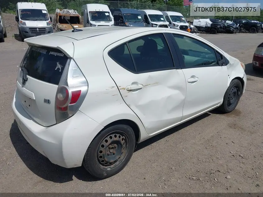 2012 Toyota Prius C Three VIN: JTDKDTB37C1027975 Lot: 45509061