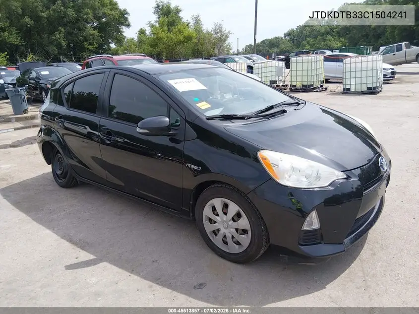 2012 Toyota Prius C Three VIN: JTDKDTB33C1504241 Lot: 45513857