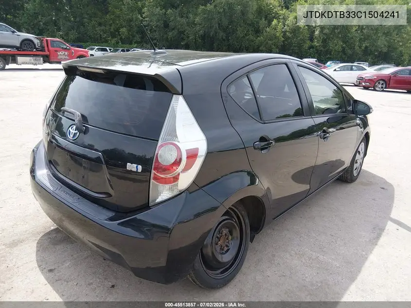 2012 Toyota Prius C Three VIN: JTDKDTB33C1504241 Lot: 45513857
