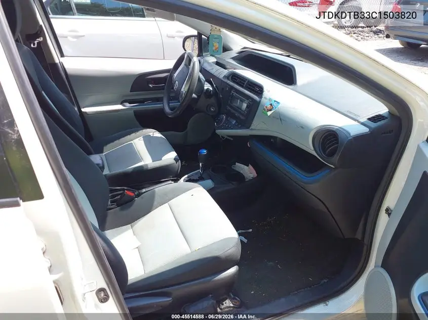 2012 Toyota Prius C Two VIN: JTDKDTB33C1503820 Lot: 45514588