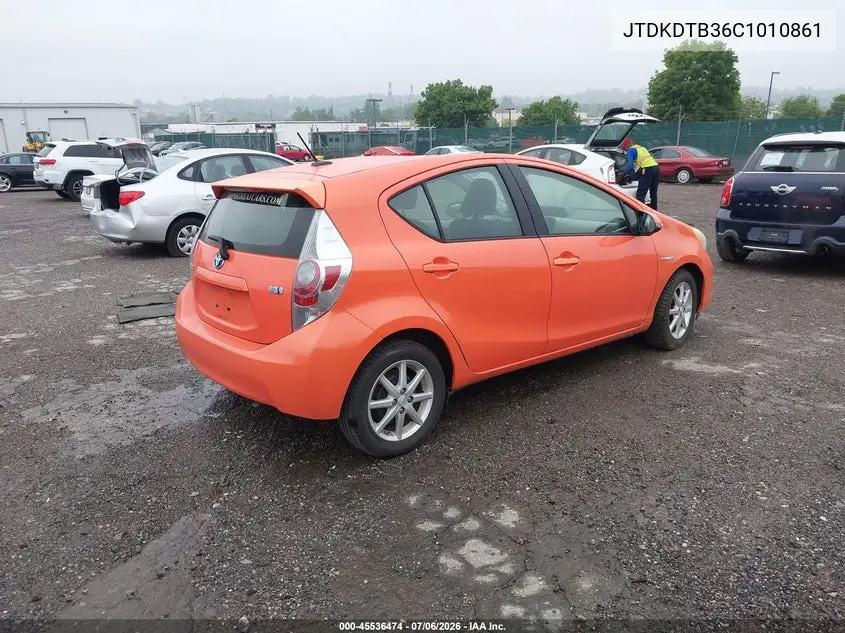 2012 Toyota Prius C Three VIN: JTDKDTB36C1010861 Lot: 45536474