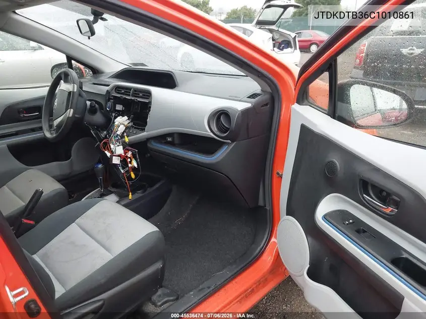 2012 Toyota Prius C Three VIN: JTDKDTB36C1010861 Lot: 45536474