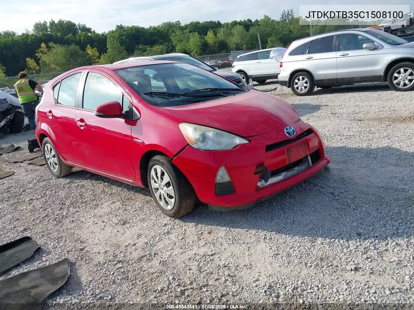 2012 Toyota Prius C One VIN: JTDKDTB35C1508100 Lot: 45543551