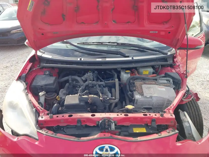 2012 Toyota Prius C One VIN: JTDKDTB35C1508100 Lot: 45543551