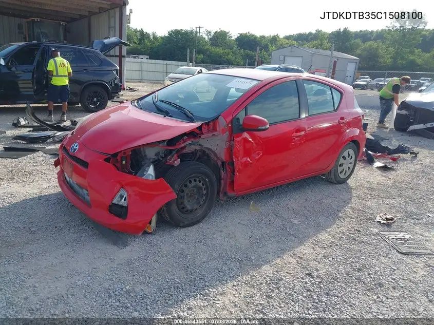 2012 Toyota Prius C One VIN: JTDKDTB35C1508100 Lot: 45543551