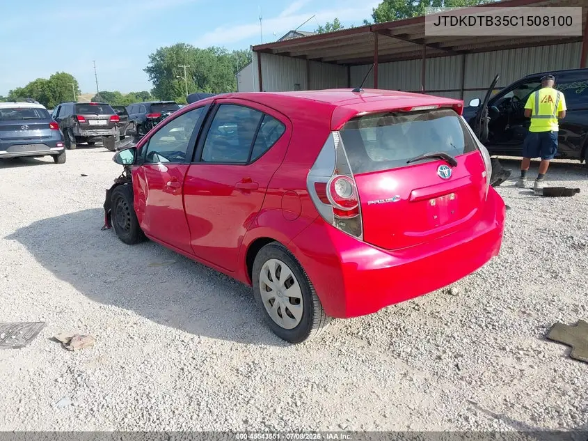2012 Toyota Prius C One VIN: JTDKDTB35C1508100 Lot: 45543551