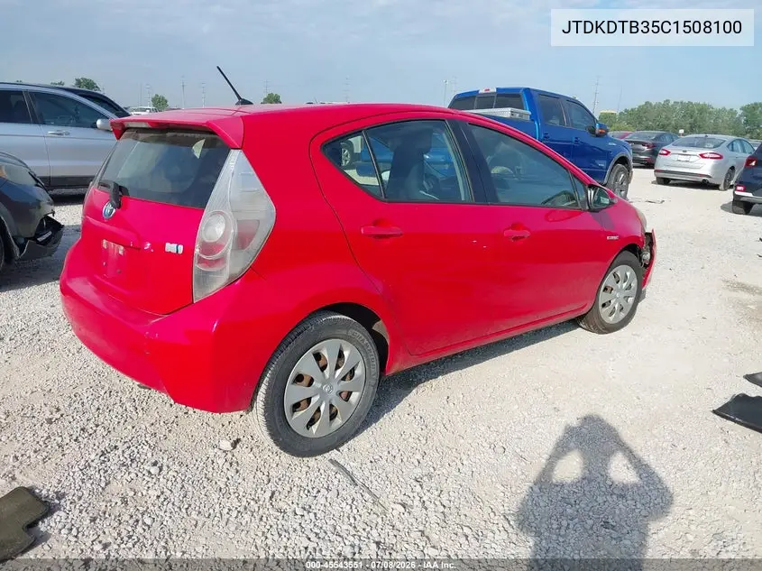 2012 Toyota Prius C One VIN: JTDKDTB35C1508100 Lot: 45543551