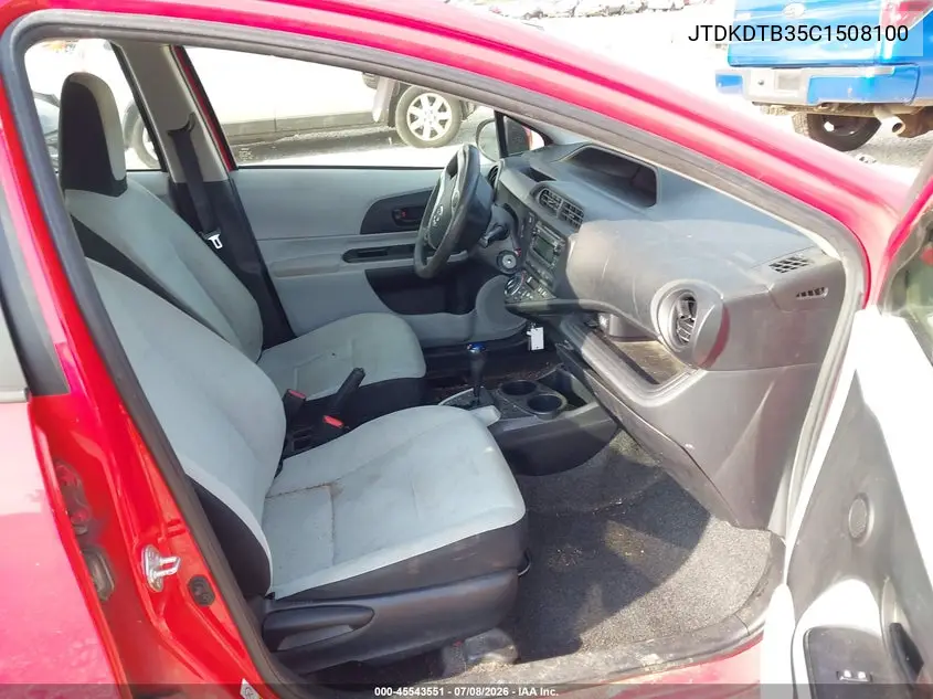 2012 Toyota Prius C One VIN: JTDKDTB35C1508100 Lot: 45543551